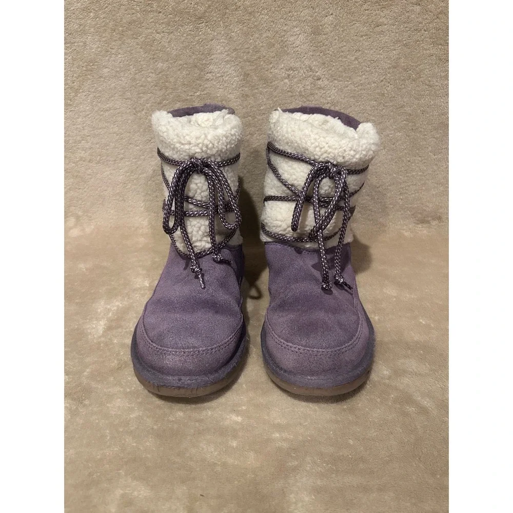Koolaburra by UGG Girls 2 Michon Short Purple Suede Boots Sherpa Lined Winter